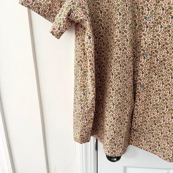 Johnson & Murphy Pink Avocado Novelty Print Button Casual Shirt Hawaiian XXXL - Picture 3 of 11
